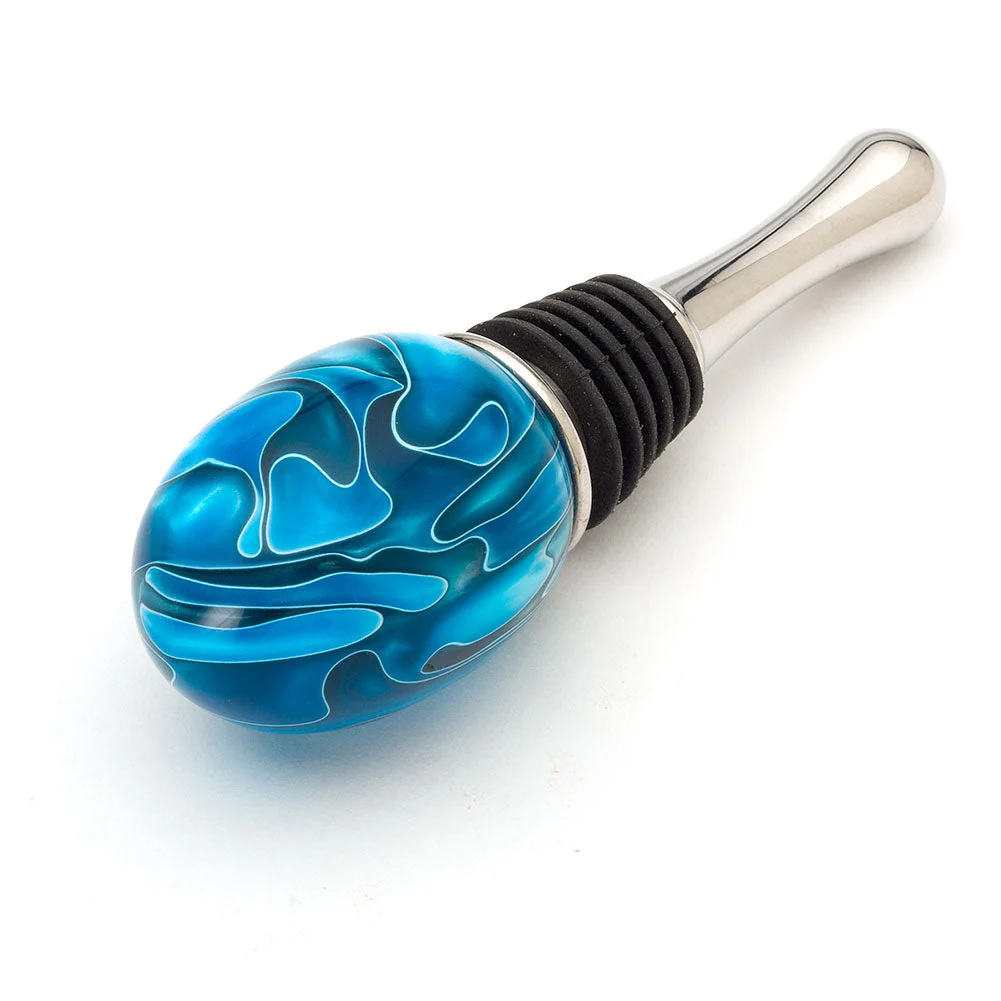 Acrylic Bottle Stopper Blank - Caribbean Swirl