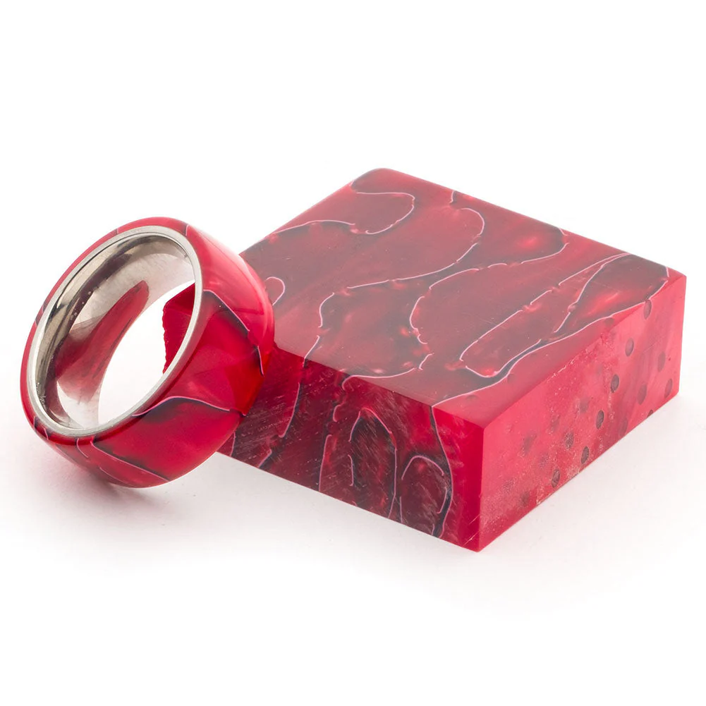 Acrylic Ring Blank - Crimson