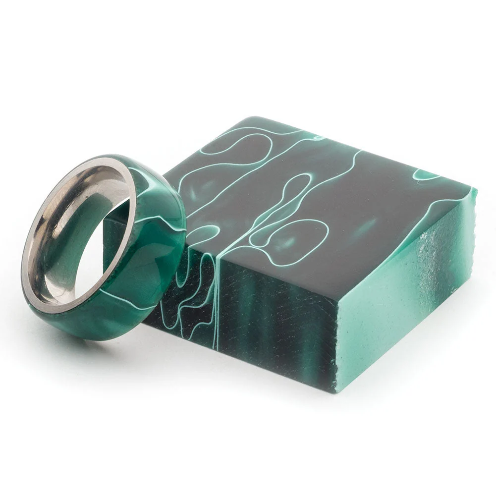 Acrylic Ring Blank - Jade Swirl