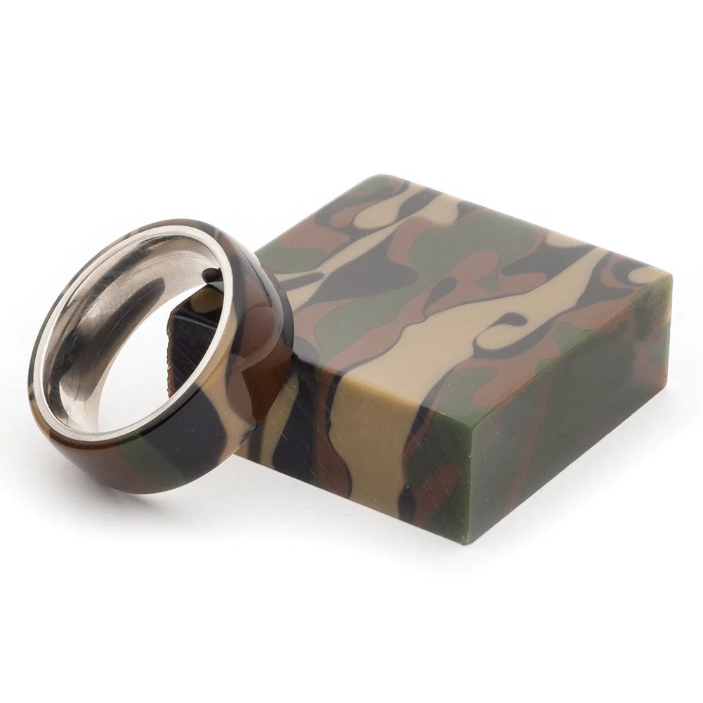 Acrylic Ring Blank - Woodland Camo