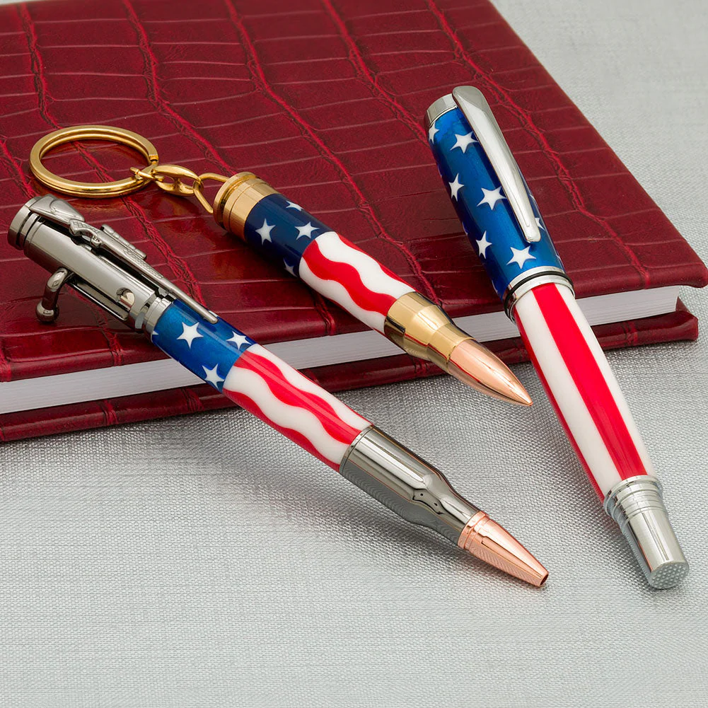American Flag Wavy Stripes Acrylic Pen Blank - Image 5