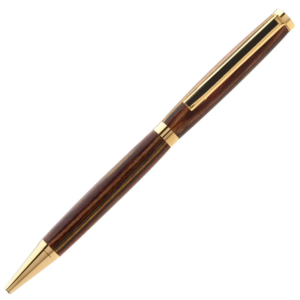 Apprentice Slimline Pen Kit - 24k Gold Black Stripe Clip
