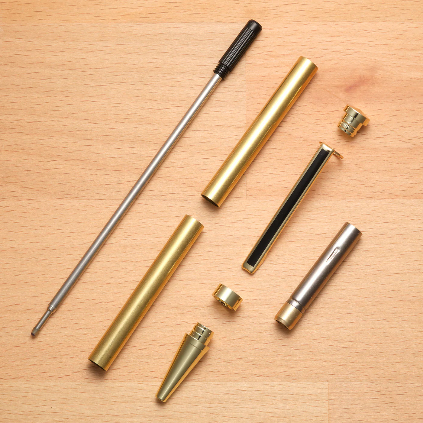 Apprentice Slimline Pen Kit - 24k Gold Black Stripe Clip - Image 3