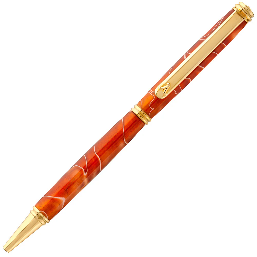 Artisan Beaded Slimline Pen Kit - 10k Gold