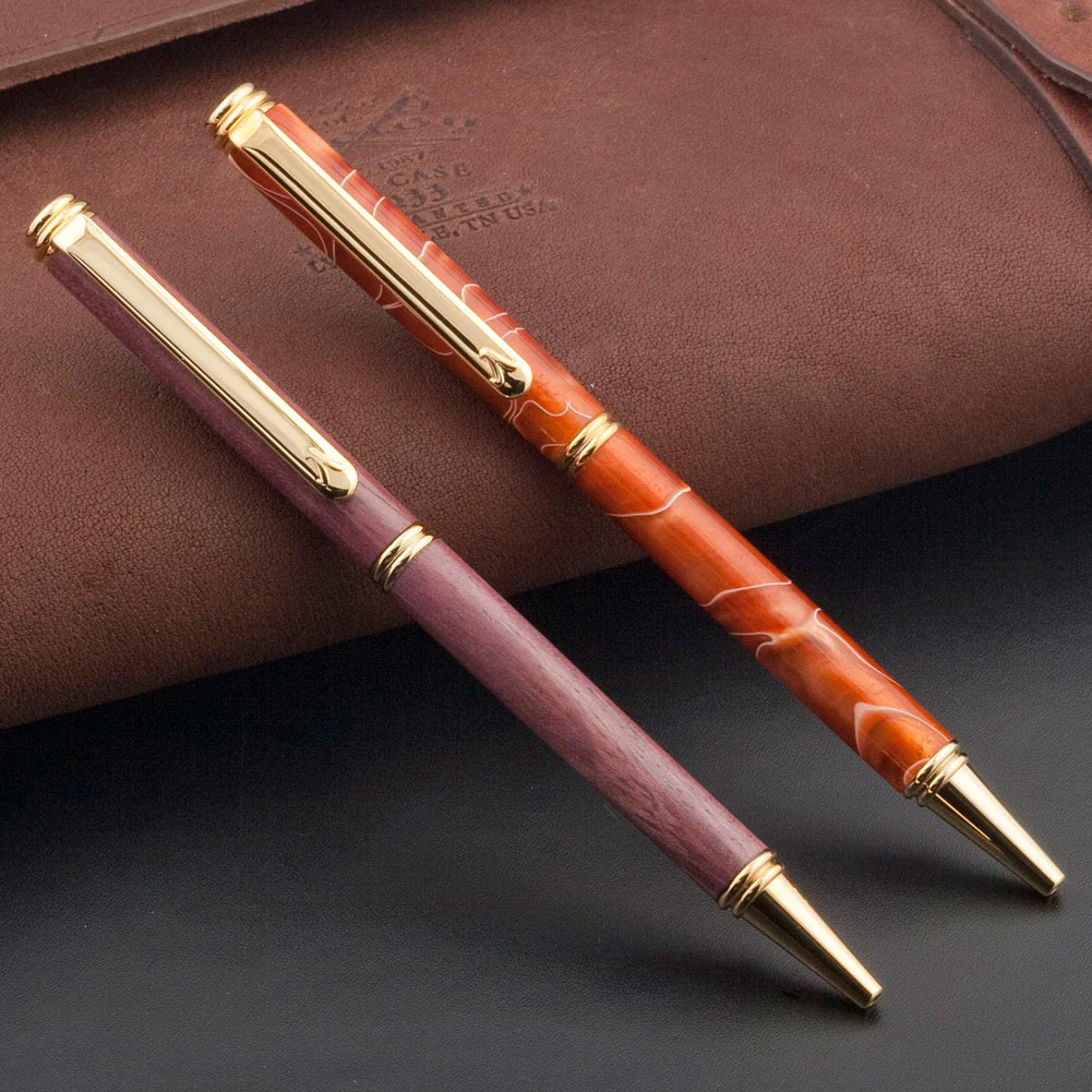 Artisan Beaded Slimline Pen Kit - 10k Gold - Image 4