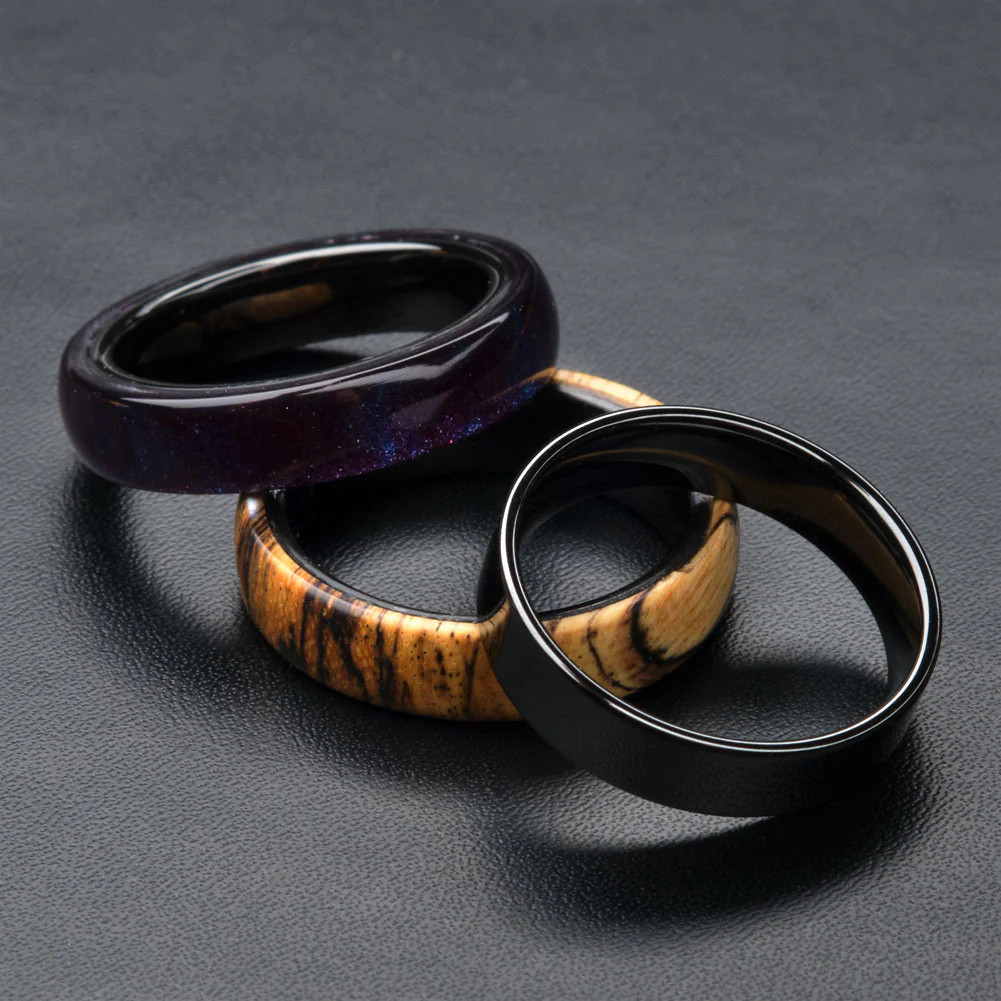 Artisan Black Ceramic Comfort Fit Ring Core - Image 3
