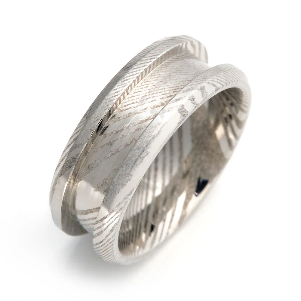Artisan Damascus Stainless Steel Comfort Fit Inlay Ring Core - Image 2