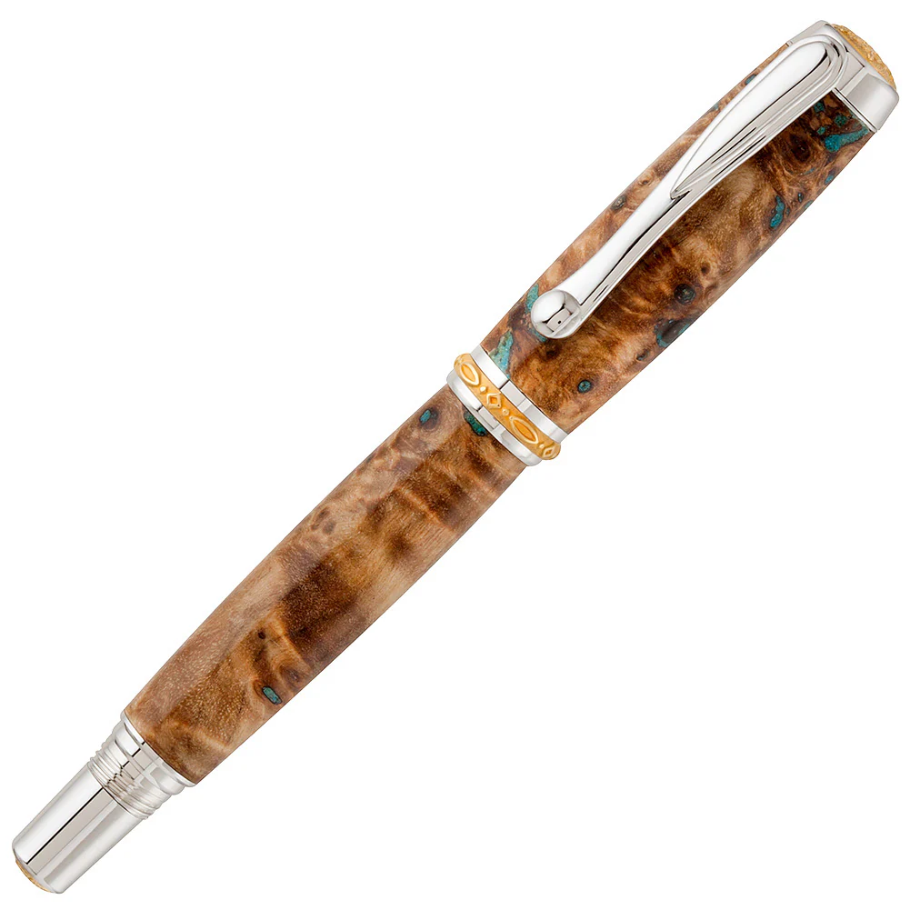 Artisan Jr. Statesman II Postable Rollerball Pen Kit - Palladium & 22k Gold