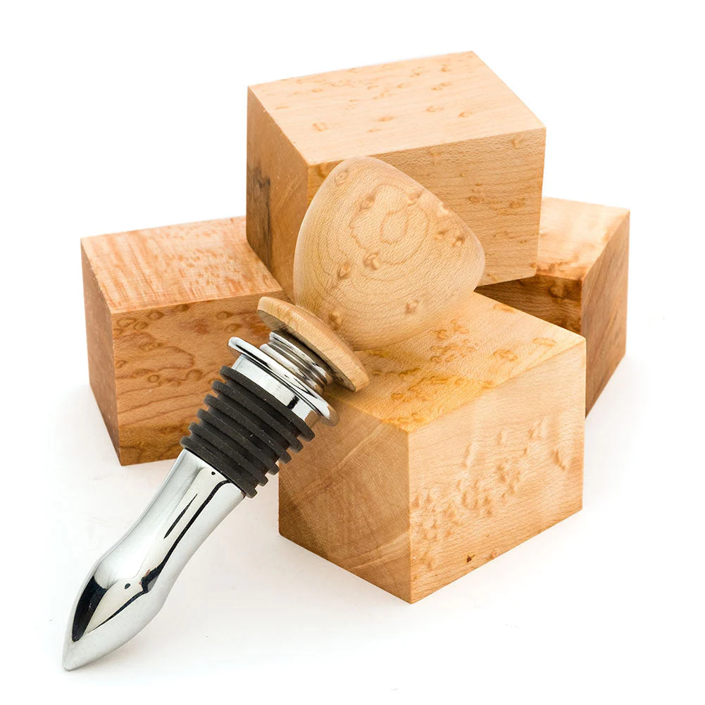 Birdseye Maple Bottle Stopper Blanks - 5 Pack