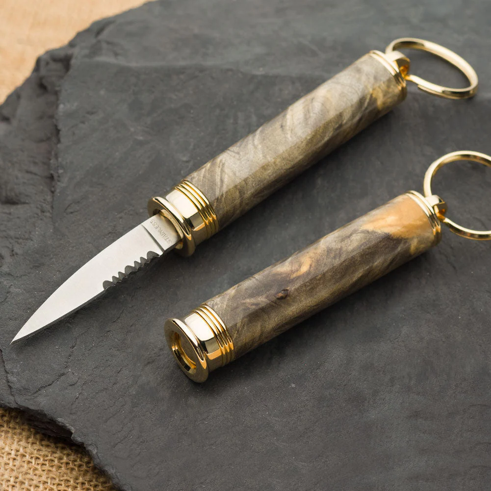Compact Key Ring Knife Kit - 10k Gold
