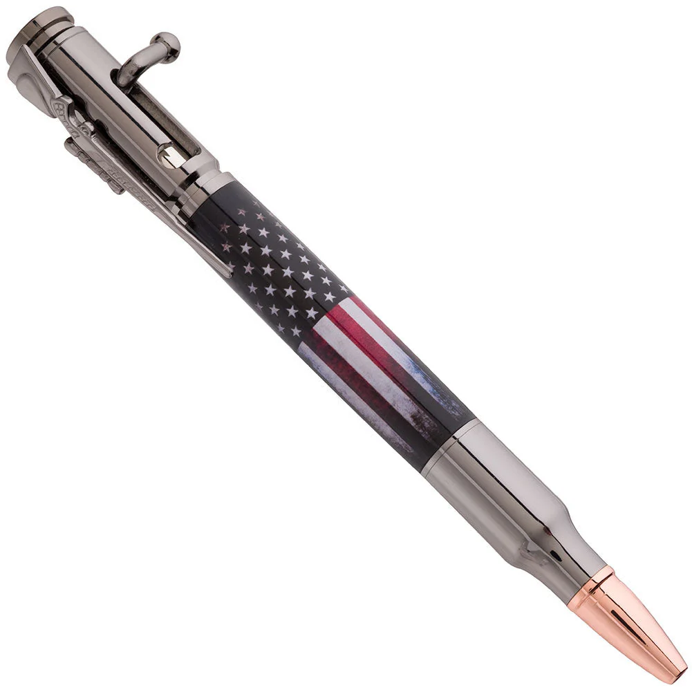 Distressed American Flag Bolt Action Pen Blank