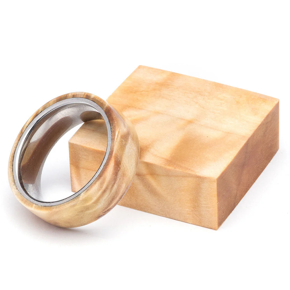 Figured Poplar Stabilized Ring Blank