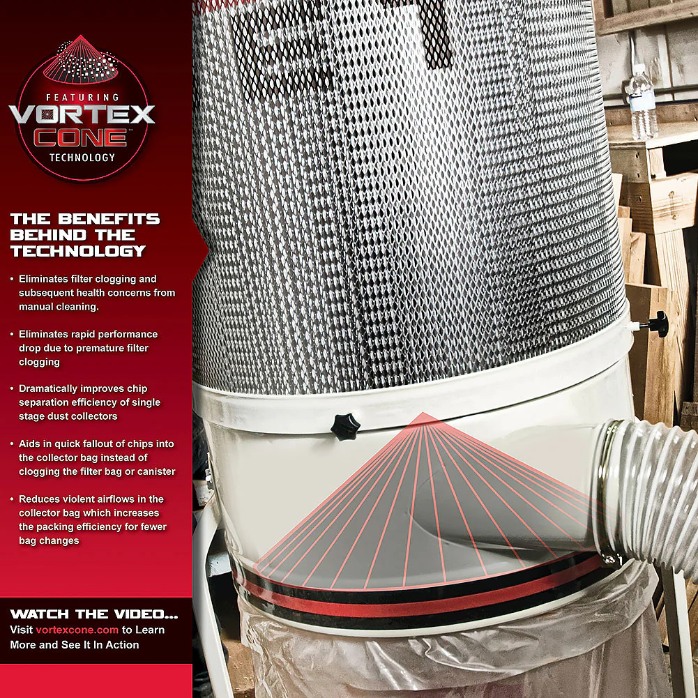 JET Vortex Dust Collector 2 HP DC-1200VX-CK1 - Image 4