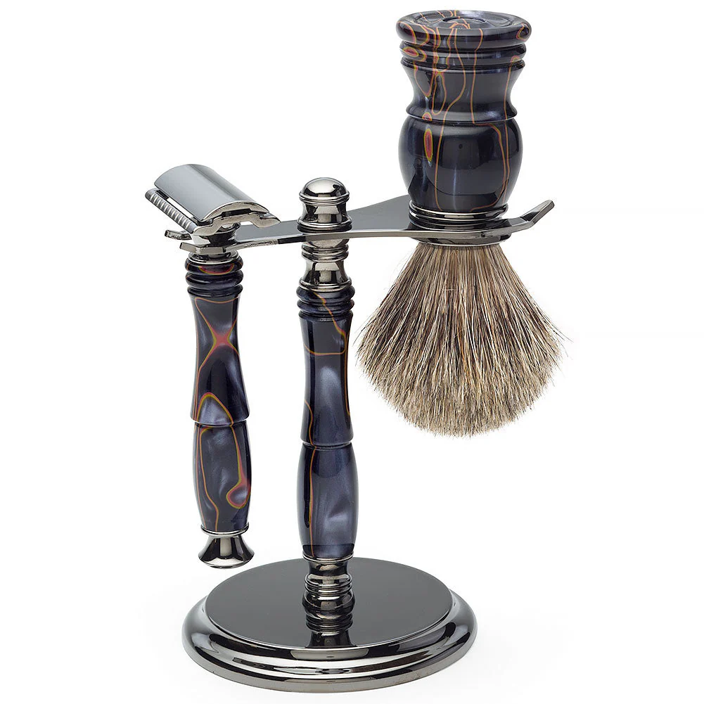 Premium Badger Shaving Brush Kit - Gun Metal - Image 2