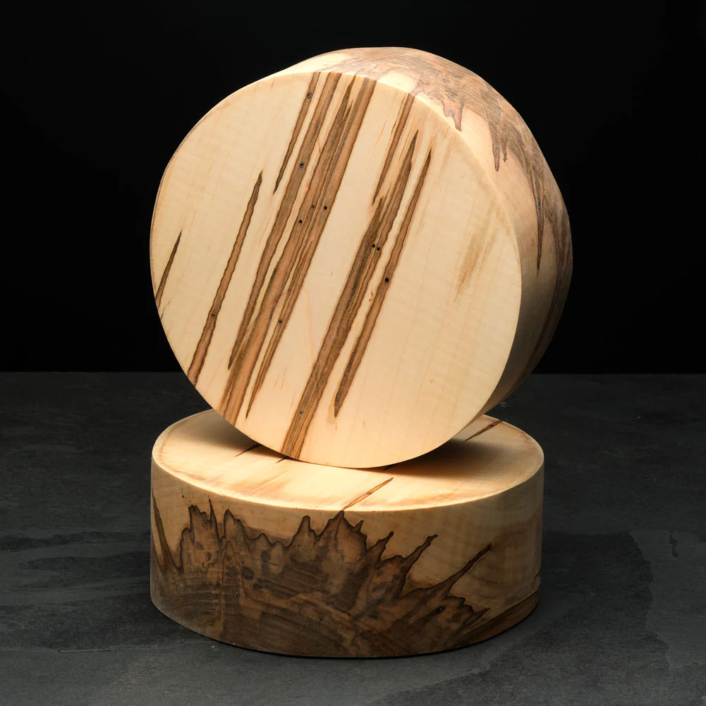 Premium Fiddleback Ambrosia Maple Turning Blank - 3" x 8" x 8"
