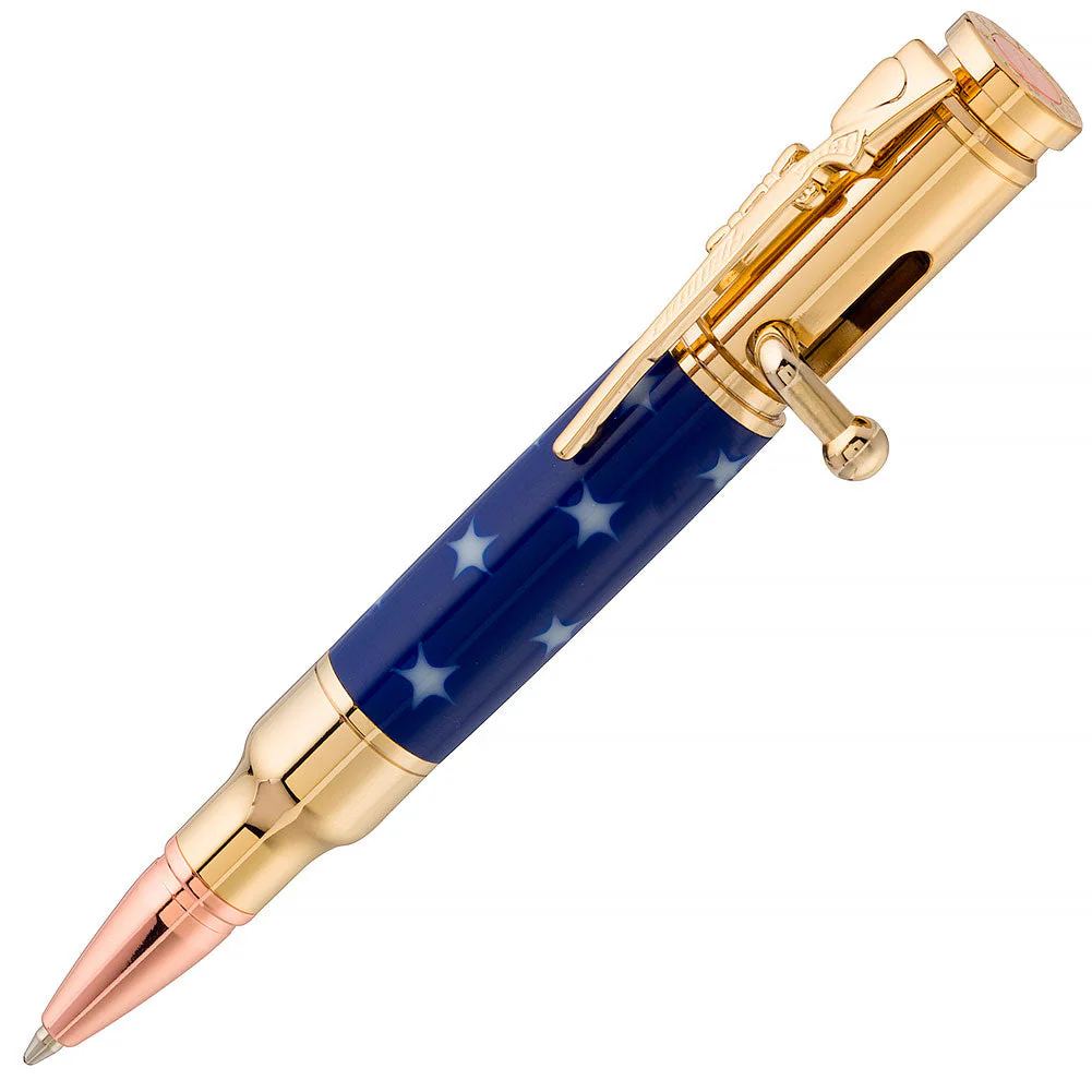 PSI Mini 30 Caliber Bolt Action Pen Kit - 24k Gold