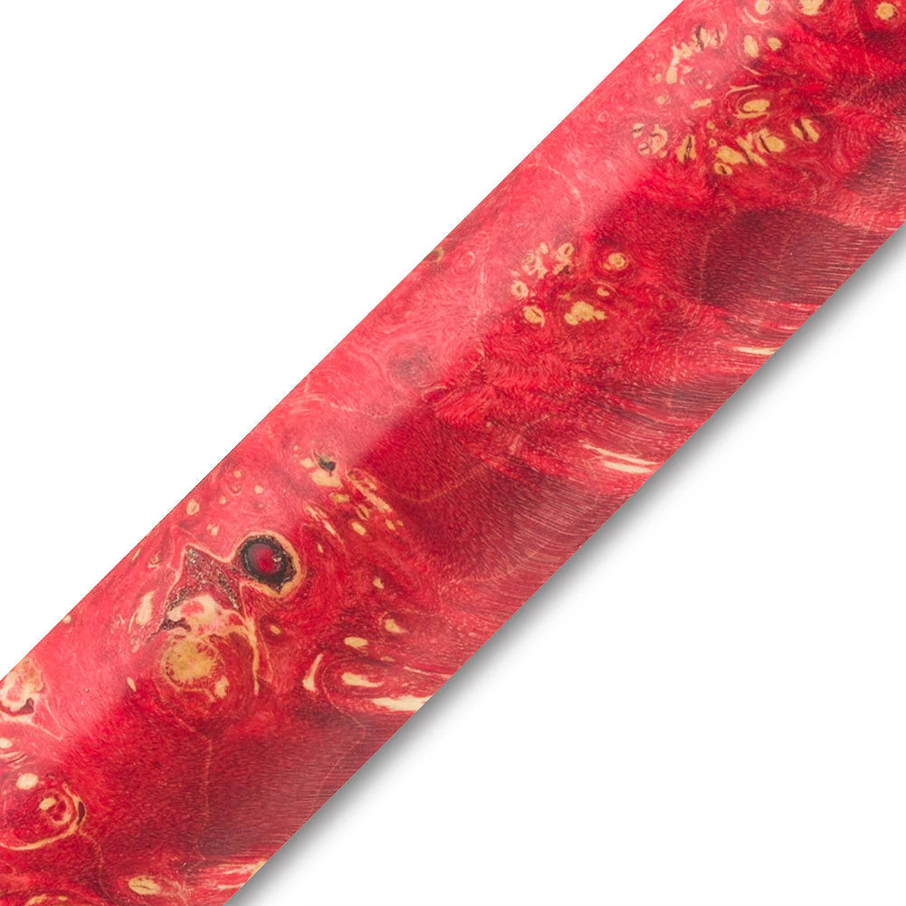 Dyed Box Elder Burl Stabilized Pen Blank - Red