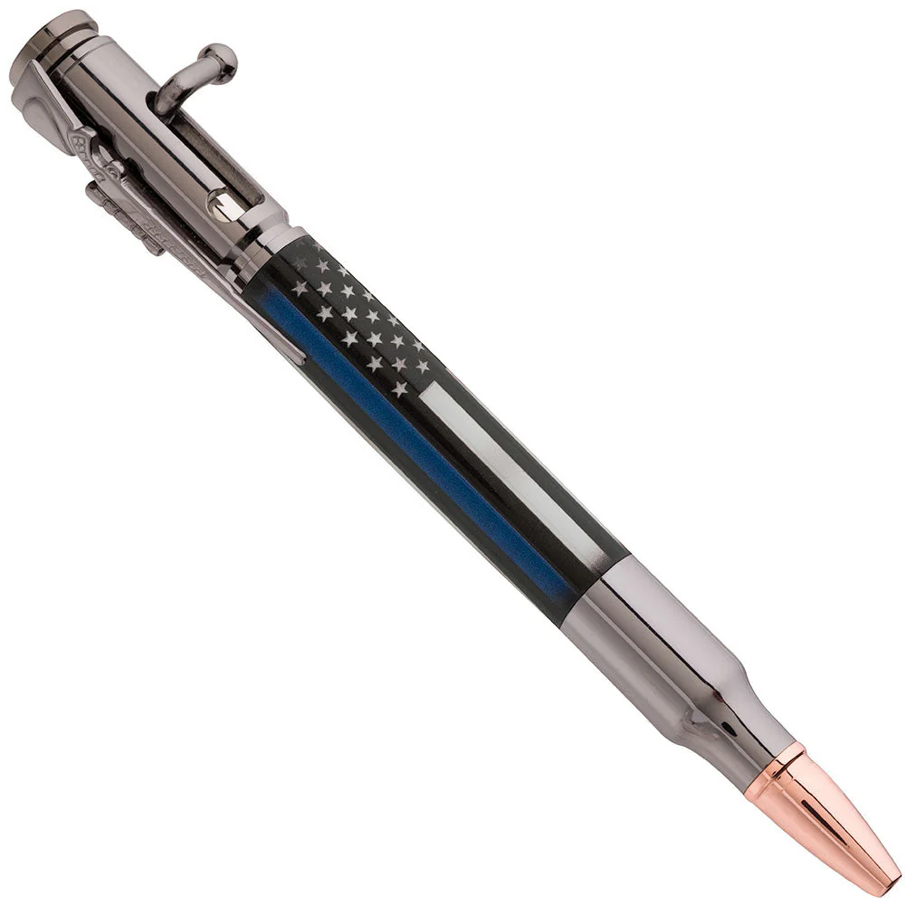 Thin Blue Line Flag Bolt Action Pen Blank