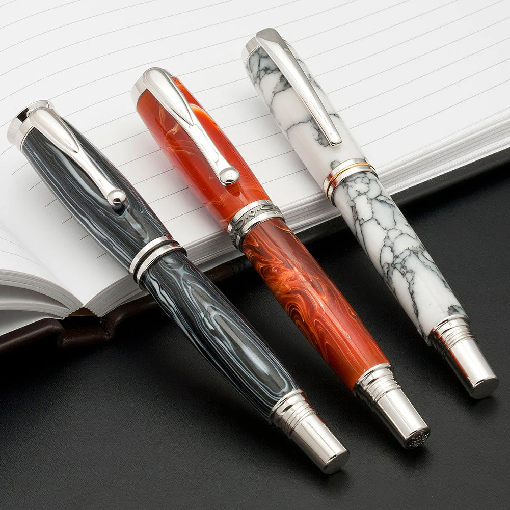 Tru-Stone Pen Blank - Bianco Nero - Image 2