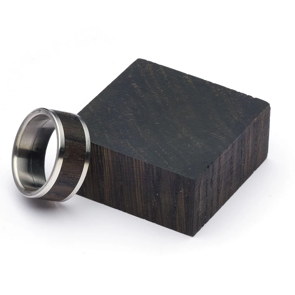 Ancient Bog Oak Ring Blank Stabilized - Image 4