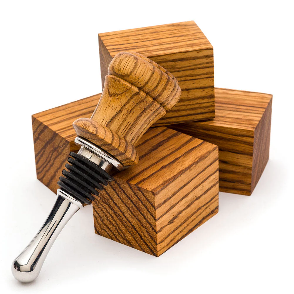 Zebrawood Bottle Stopper Blanks - 5 Pack